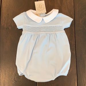 TBBC baby boys smocked knit Branbury bubble NWT